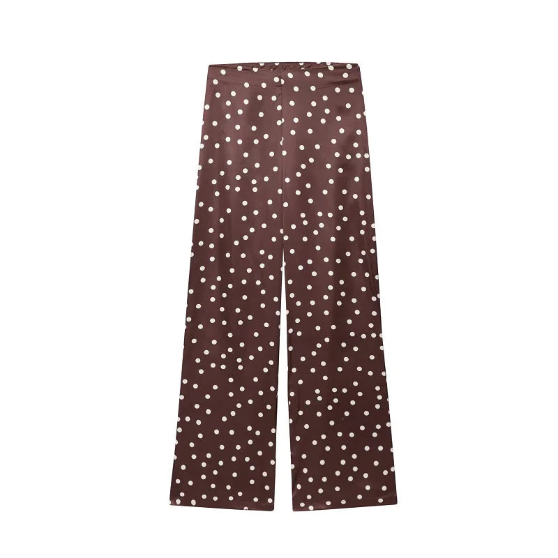 LUCY | Conjunto de Lunares Top y Pantalón de Cintura Alta