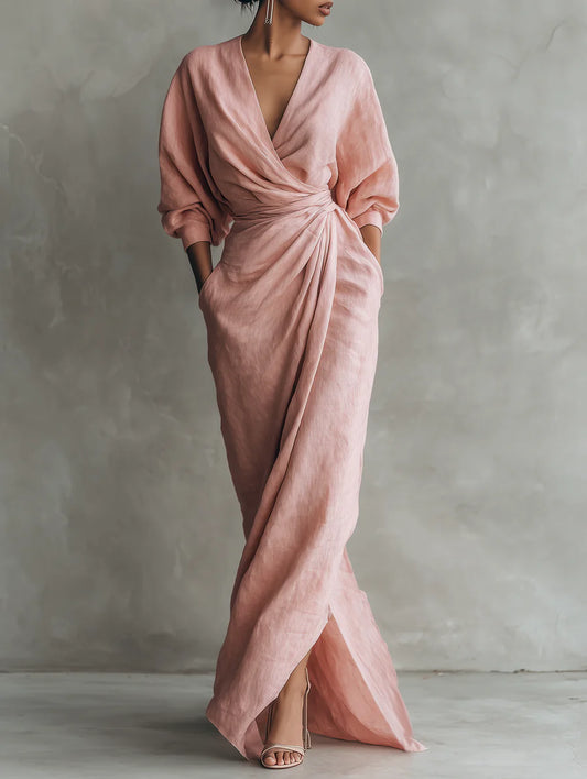 SABINA | Vestido largo minimalista con escote en V