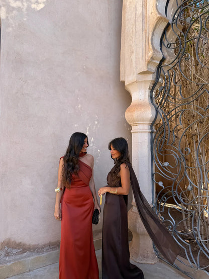 NOA | Vestido Liso Vintage con Lazo y Cintura Alta