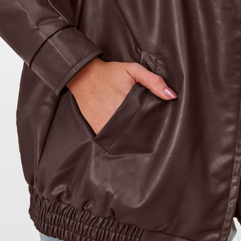 Chaqueta Biker NOLEA Oversize de Ante Sintético