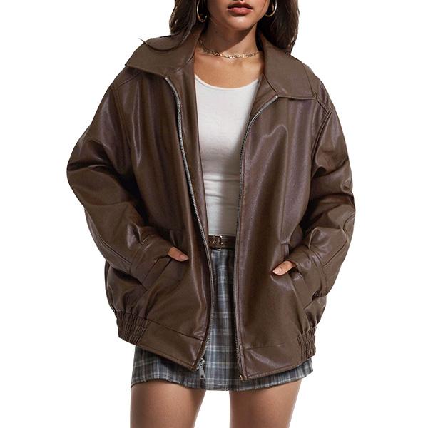 Chaqueta Biker NOLEA Oversize de Ante Sintético