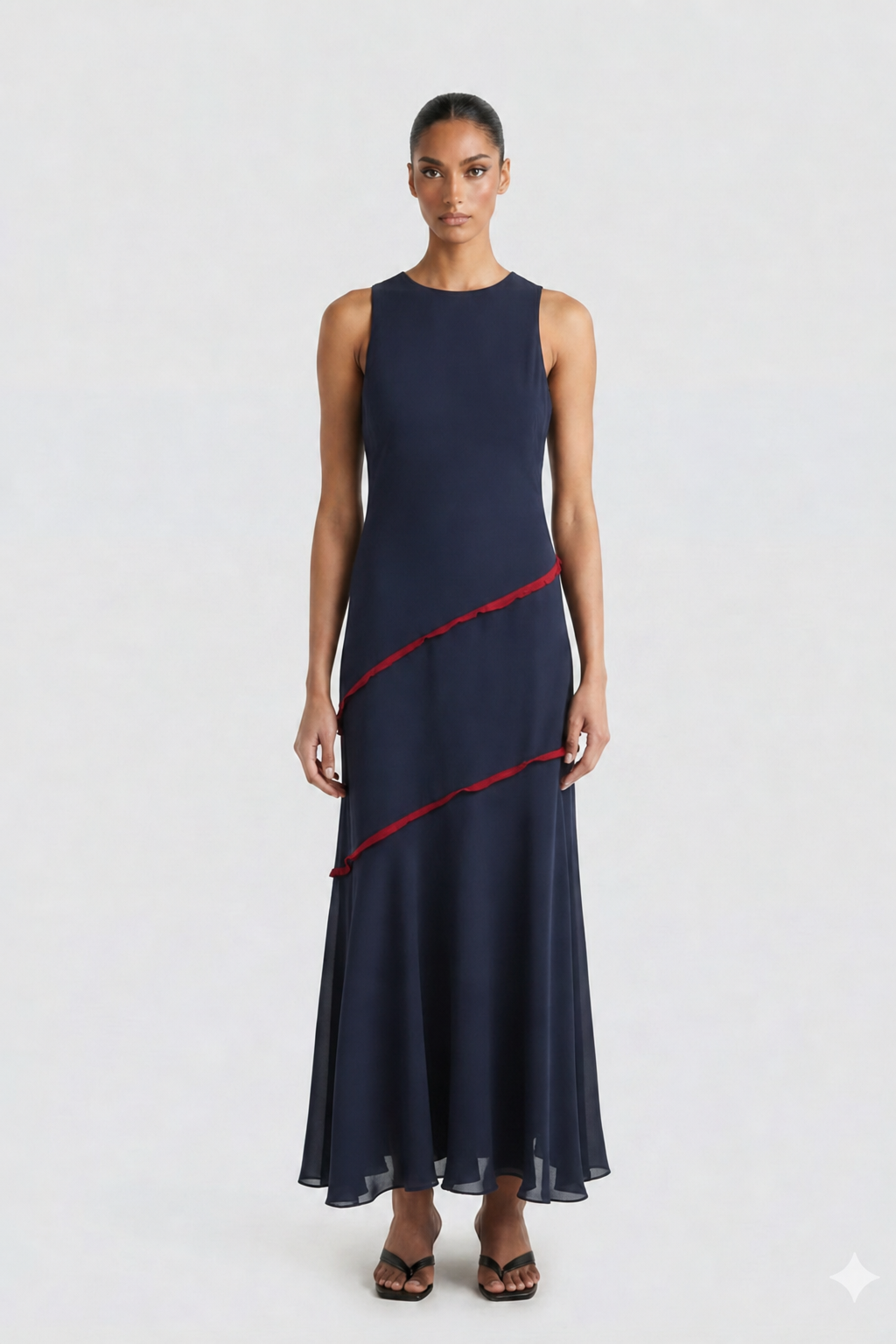 SADI | Vestido Largo con Dobladillo y Espalda Descubierta