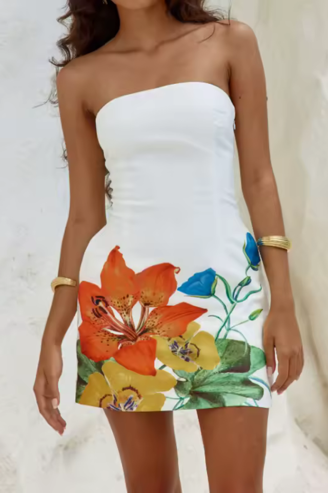 CAPA | Vestido Floral Veraniego sin Tirantes