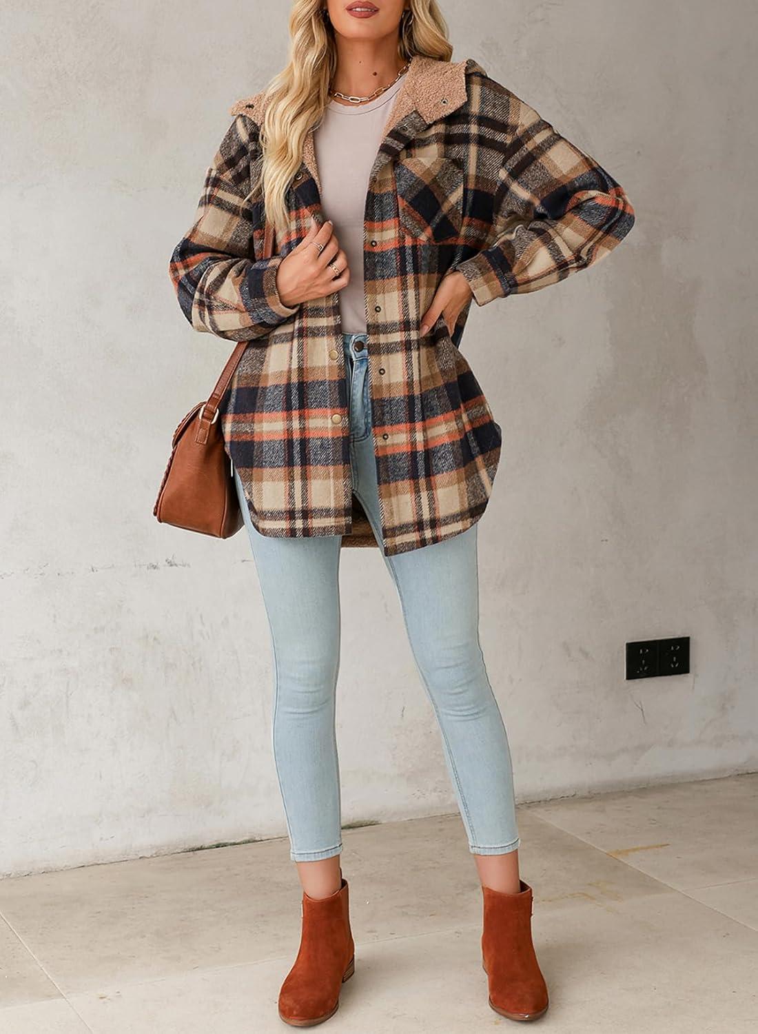 Fuzzy Plaid Hooded Winter Shacket Limited edition 2025