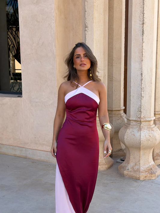 ODISEA | Vestido Halter Vintage con Espalda y Hombros Descubiertos
