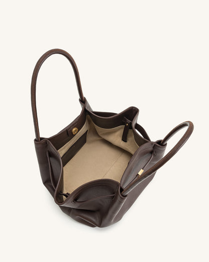 Hana Medium Synthetic Suede Tote Bag – Black