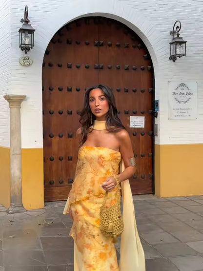 FATI | Vestido Vintage con Espalda Descubierta y Lazo