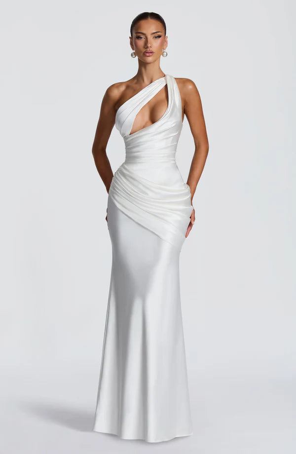 EMINA | Vestido maxi de diseño lacado