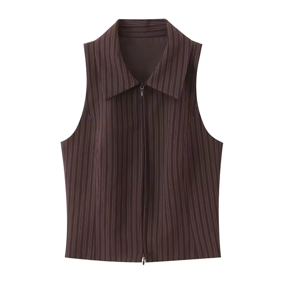 BABI | Conjunto Chaleco con Cierre y Pantalones de Cintura Baja