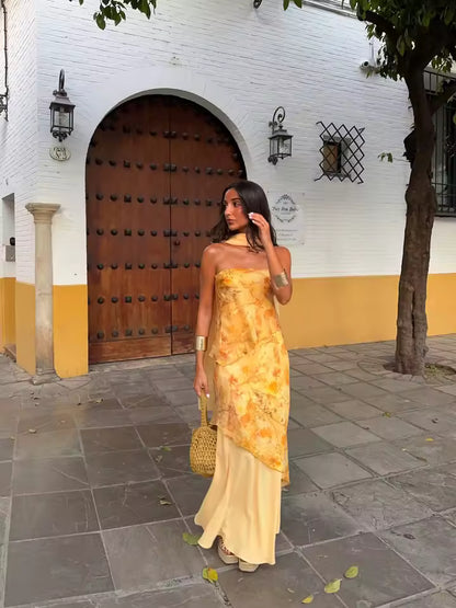 FATI | Vestido Vintage con Espalda Descubierta y Lazo