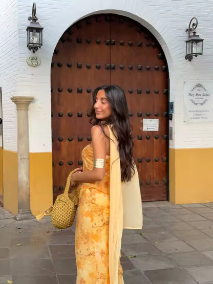 FATI | Vestido Vintage con Espalda Descubierta y Lazo