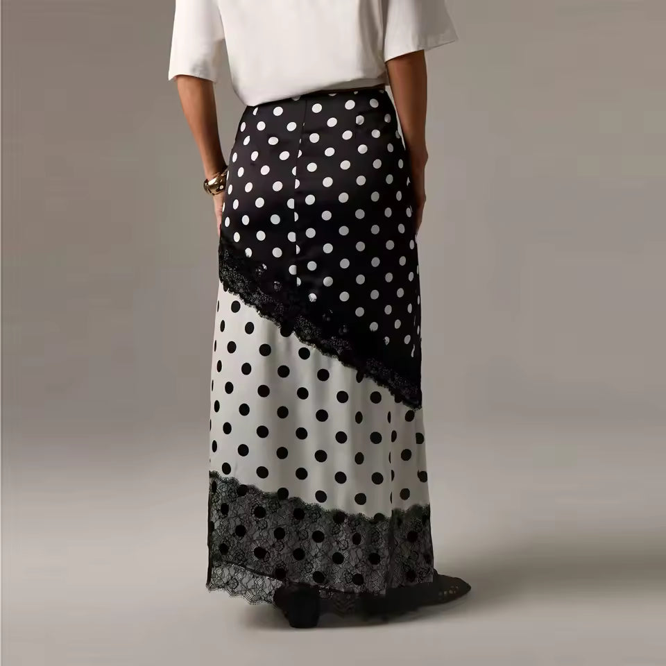 KATIA | Falda de Seda Satinada con abertura lateral