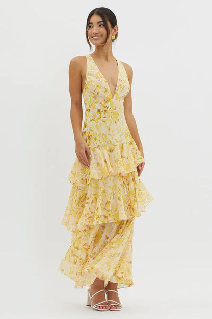 LISA | Vestido midi floral elegante