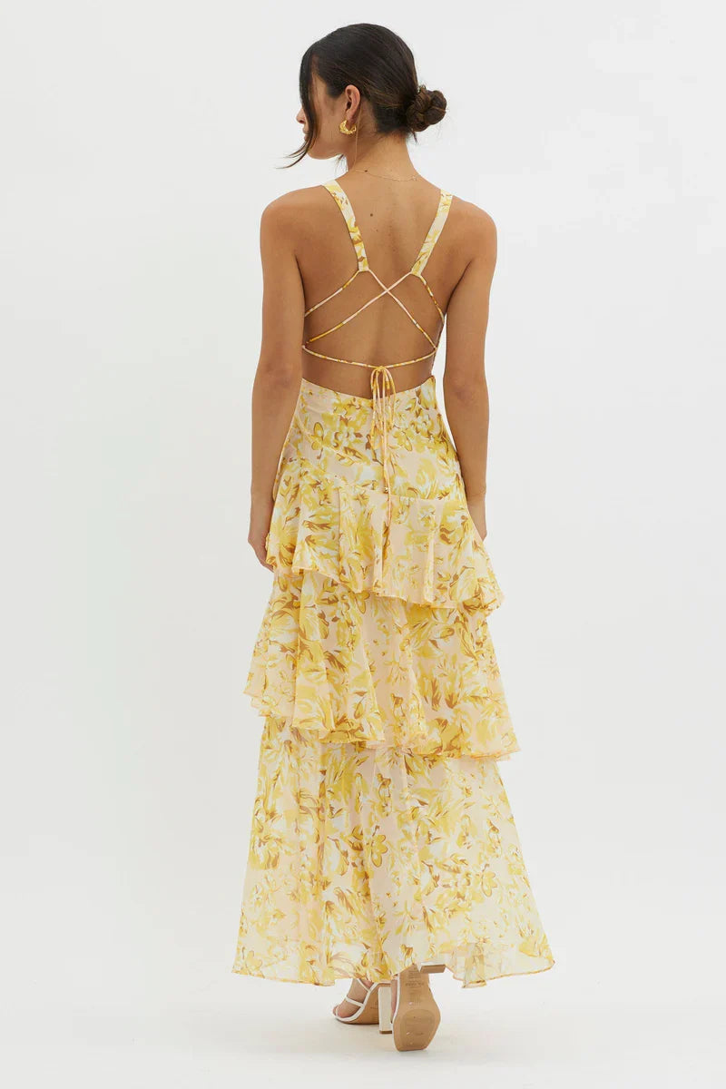 LISA | Vestido midi floral elegante