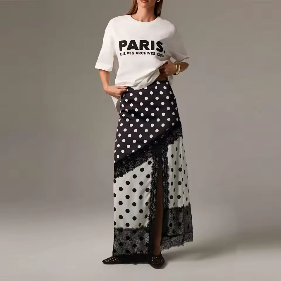 KATIA | Falda de Seda Satinada con abertura lateral