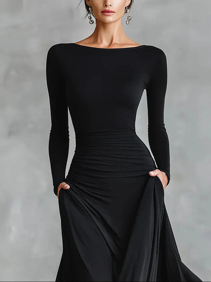 Adele – Maxi negro de crepé