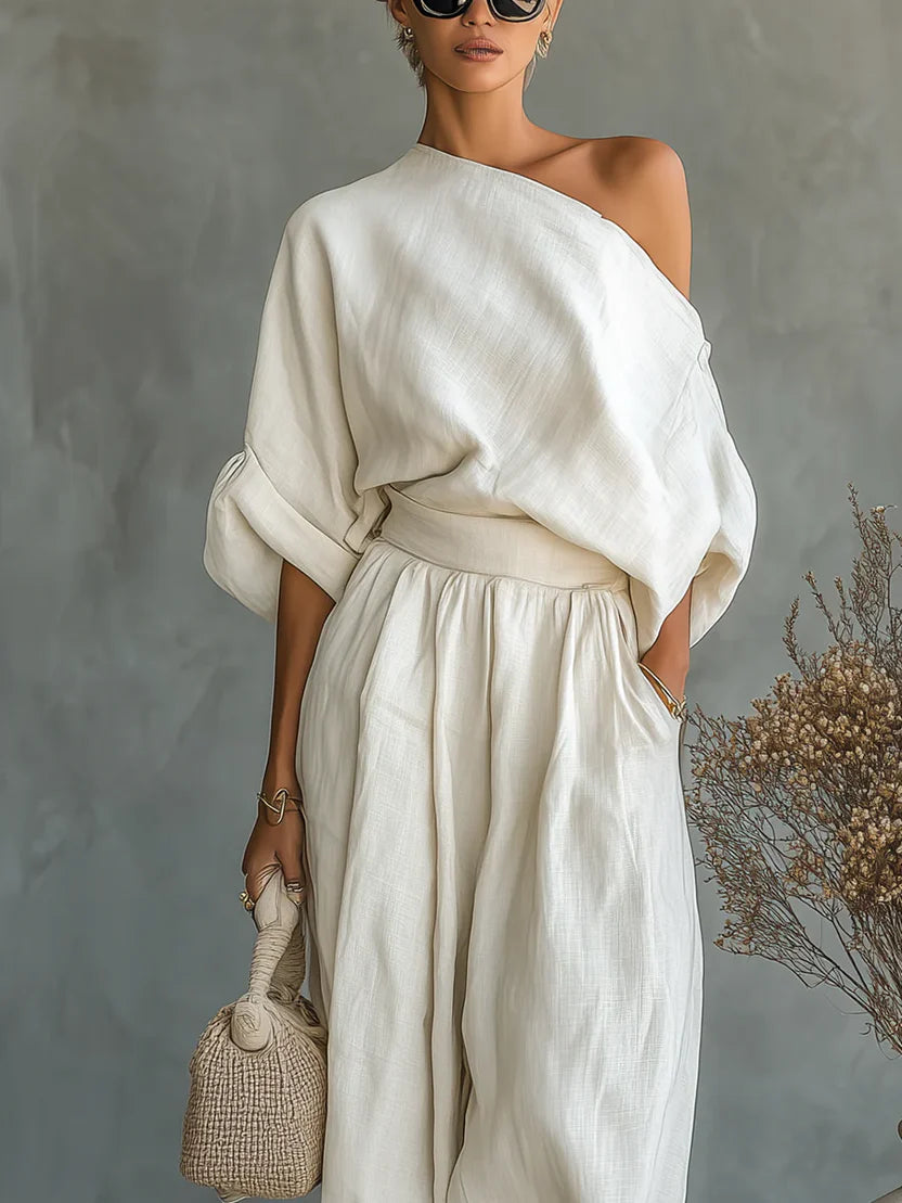 MILA | Conjunto Top Calado y Pantalones Harem
