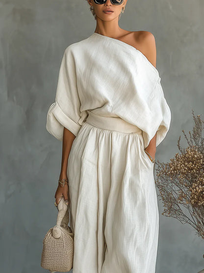 MILA | Conjunto Top Calado y Pantalones Harem
