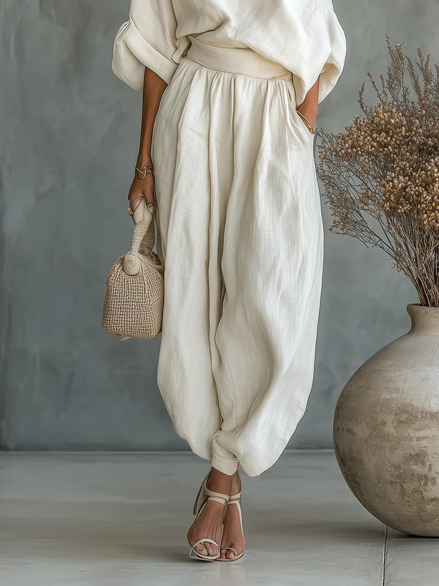 MILA | Conjunto Top Calado y Pantalones Harem