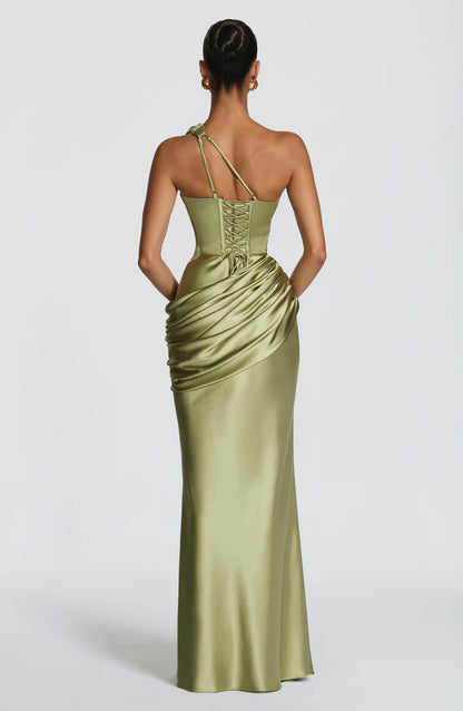 EMINA | Vestido maxi de diseño lacado