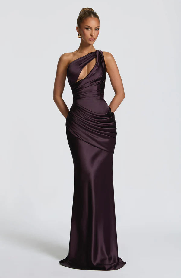 EMINA | Vestido maxi de diseño lacado